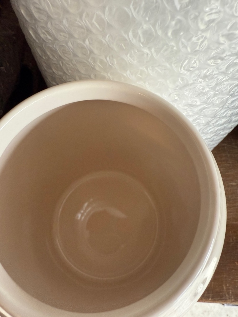 Rae Dunn Cream Ceramic Canister with Blue Stamp - Picture 4 of 8